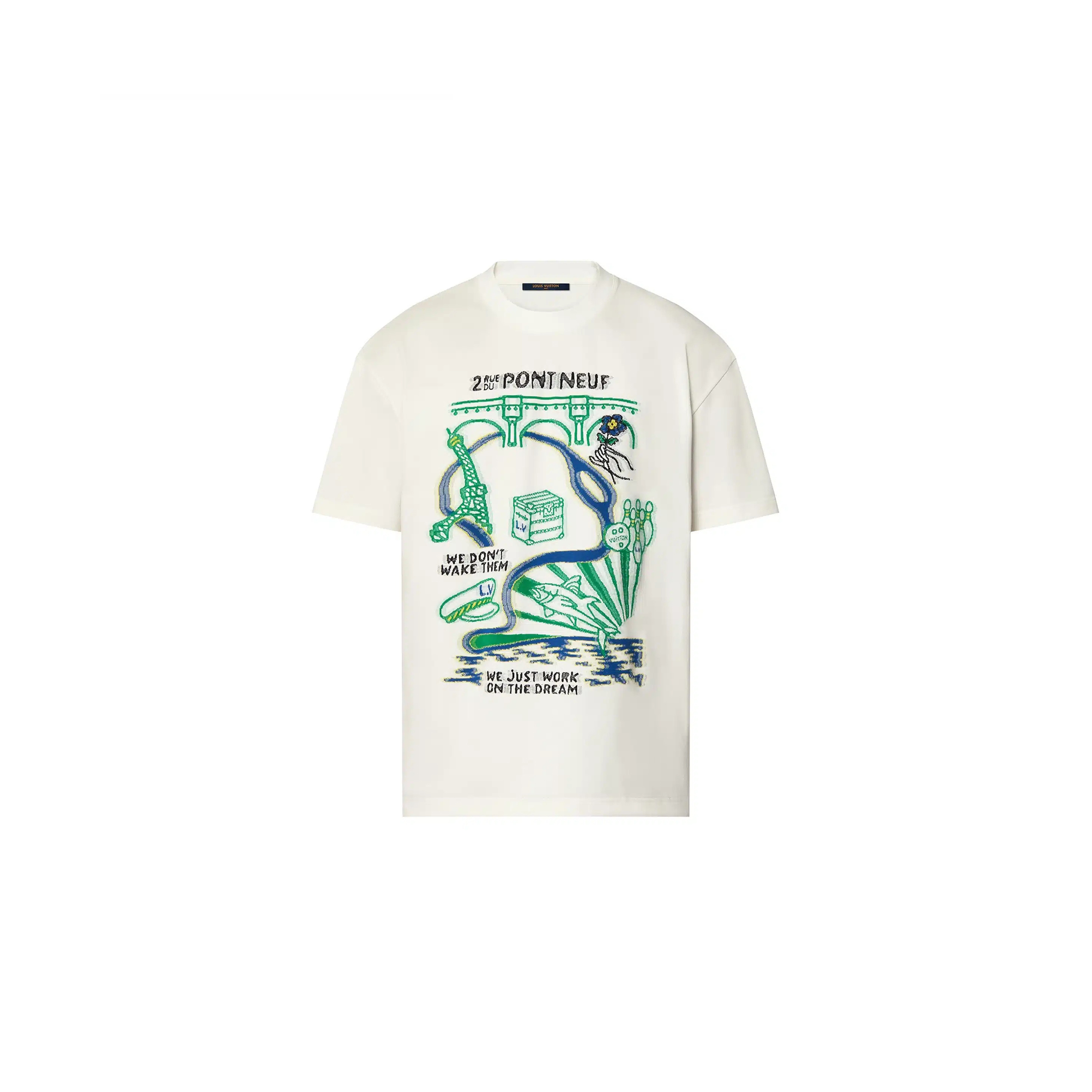 LOUIS VUITTON INTARSIA GRAPHIC COTTON T-SHIRT 